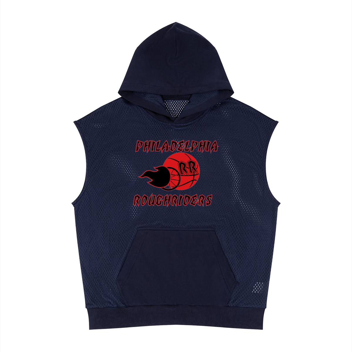 Philly RoughRiders Unisex Panel Mesh Sleeveless Hoodie